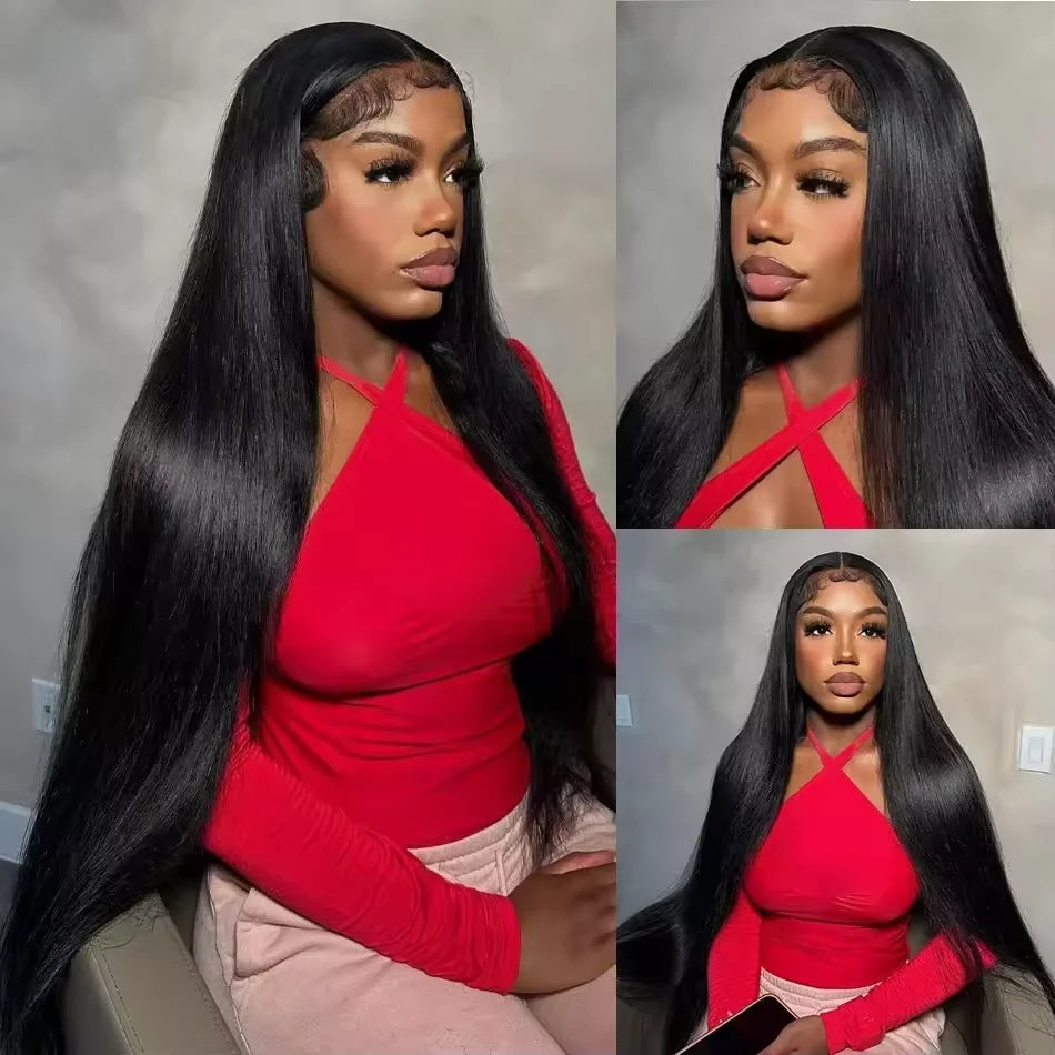 30 40 42 Inch Bone Straight Hd Lace Frontal Wig 13X4 Transparent Lace Front Pre Plucked 100% Human Hair For Women With Baby Hair