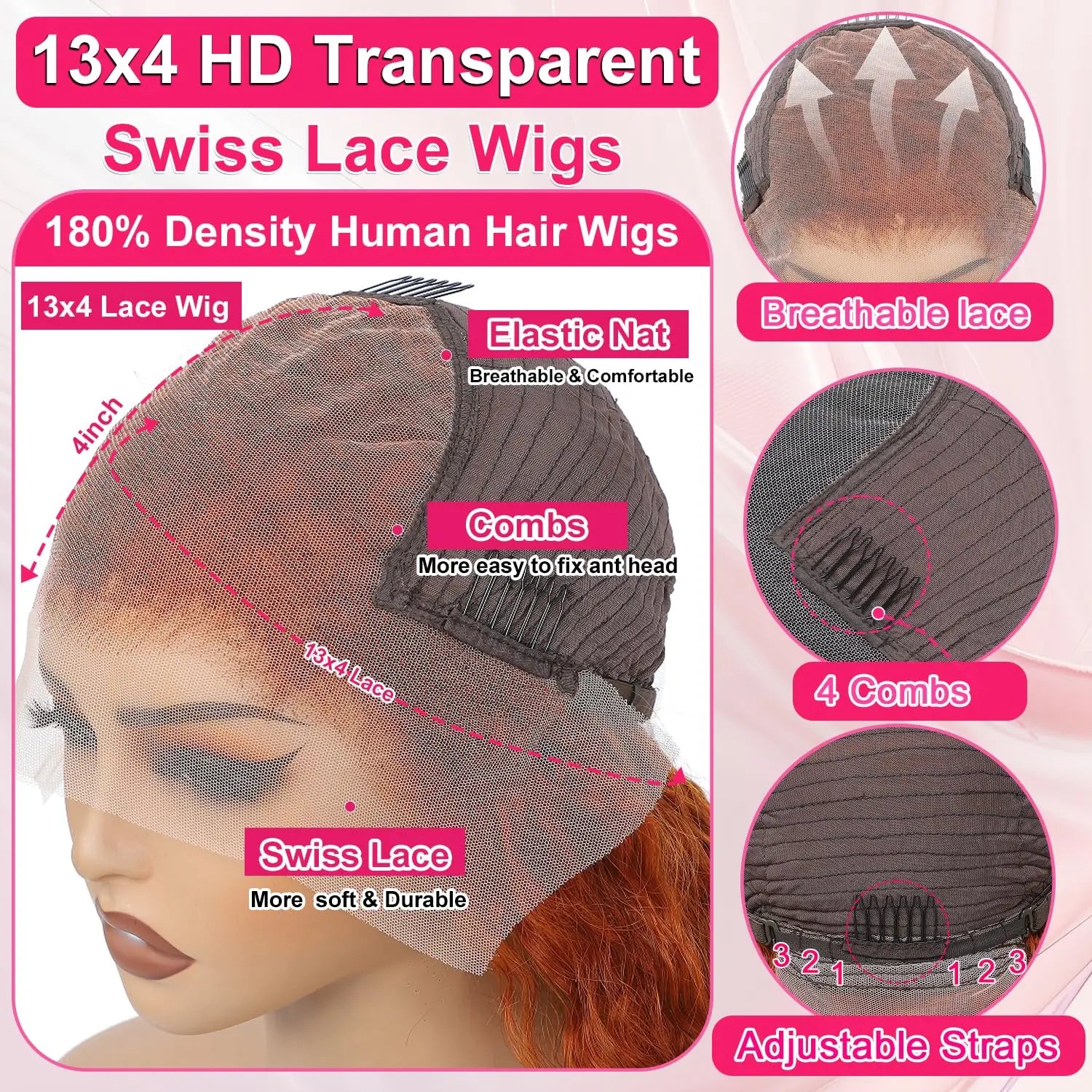 KLAMAN Ginger Deep Wave Wig #350 | 13x6 HD Lace Front | 200% Density Brazilian Hair