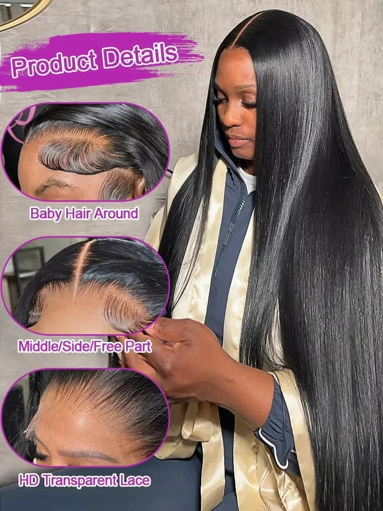 KLAMAN Bone Straight Wig | 13x4 & 13x6 & 360 HD Lace Front | 30-40" Brazilian Human Hair