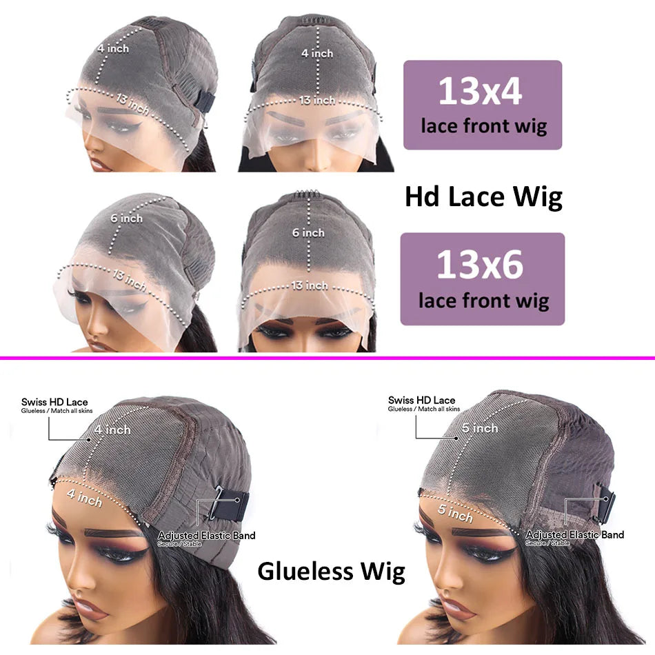 KLAMAN Straight Lace Front Wig | 13x6 & 13x4 HD Lace | Glueless 30-40" 4x4 & 5x5 Brazilian Human Hair