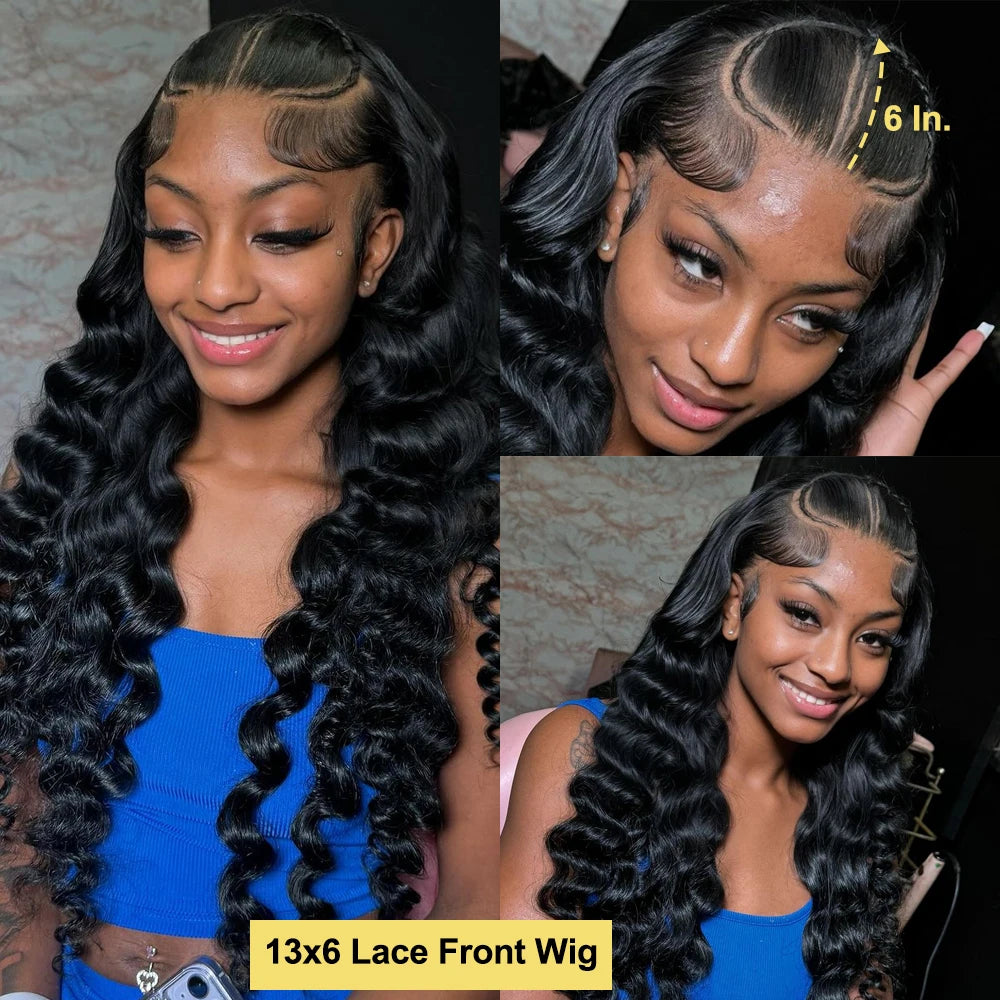 KLAMAN Loose Deep Wave Wig | 13x6 & 360 HD Lace | 220% Density Brazilian Human Hair