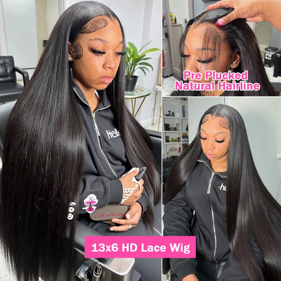 KLAMAN Bone Straight Wig | 38-40" 260% Density 13x6 HD Lace | Malaysia Human Hair