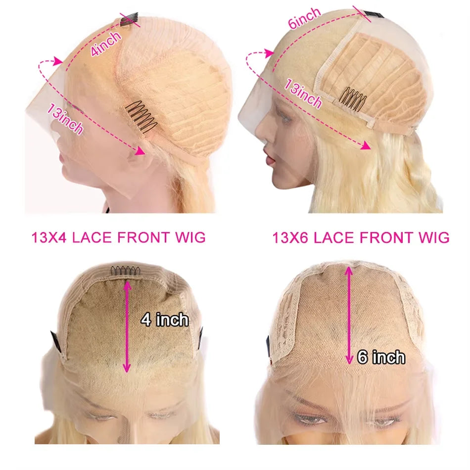 KLAMAN 613 Blonde Straight Wig | 30-40" 250% Density 13x6 HD Lace Front | Brazilian Human Hair