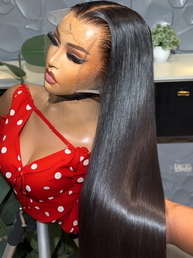 KLAMAN Bone Straight Wig | 38-40" Malaysia Human Hair | 13x4 & 13x6 HD Lace Front | 260% Density