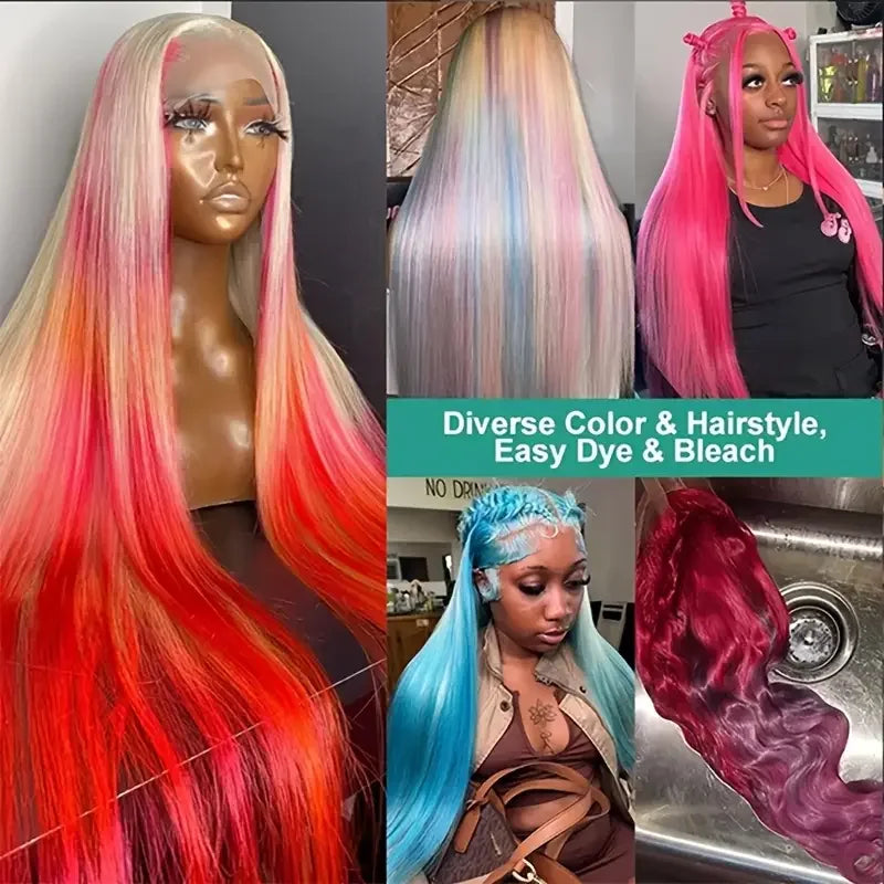 250% 40 Inch 613 Blonde Bone Straight Human Hair Wig Pre Plucked 13x6 Body Wave HD Lace Front Lace Frontal Wig Human Hair Wigs