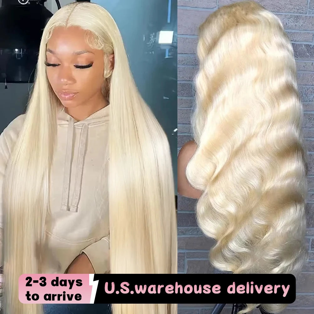 250% 40 Inch 613 Blonde Bone Straight Human Hair Wig Pre Plucked 13x6 Body Wave HD Lace Front Lace Frontal Wig Human Hair Wigs
