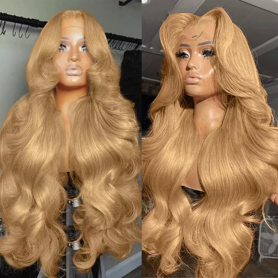KLAMAN Honey Blonde Body Wave Wig #27 | 13x6 HD Lace Front | 210% Density Brazilian Human Hair