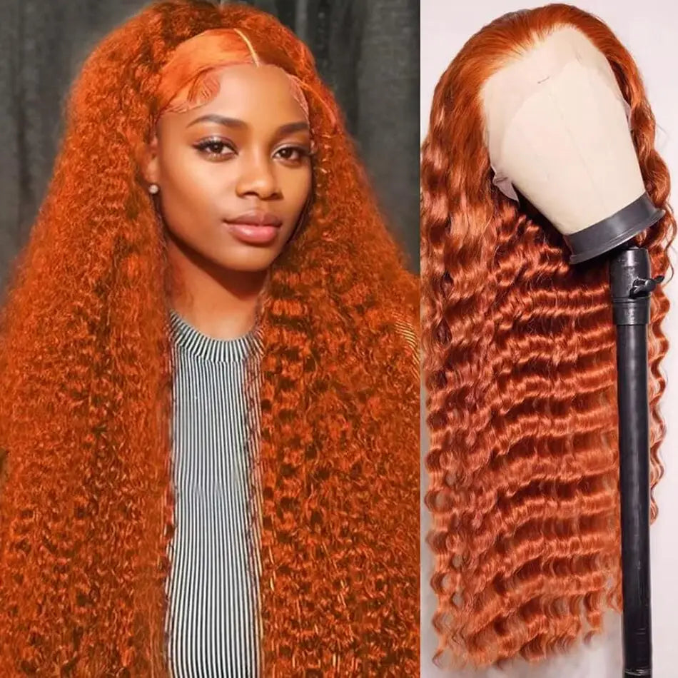 KLAMAN Ginger Deep Wave Wig #350 | 13x6 HD Lace Front | 200% Density Brazilian Hair