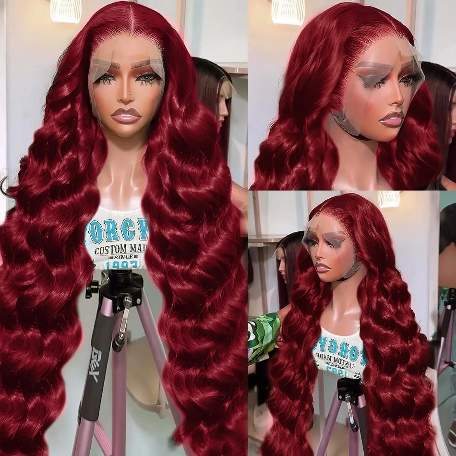 99j Burgundy 13x6 HD Lace Frontal Human Hair Wig 250 Density Body Wave 13x4 Lace Front Wigs Brazilian 100% Human Hair Wigs