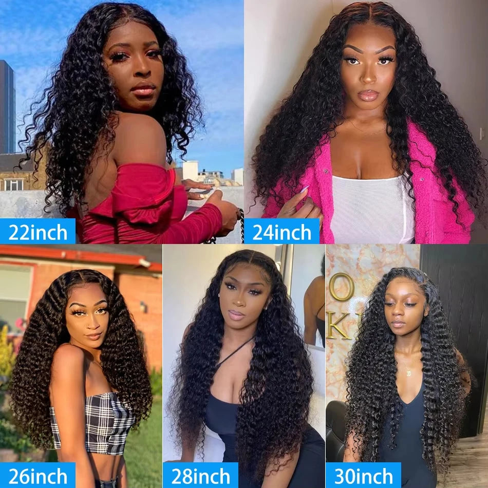 KLAMAN Deep Wave Lace Front Wig | 30" HD Lace 13x4 & 13x6 | Water Wave Curly Human Hair