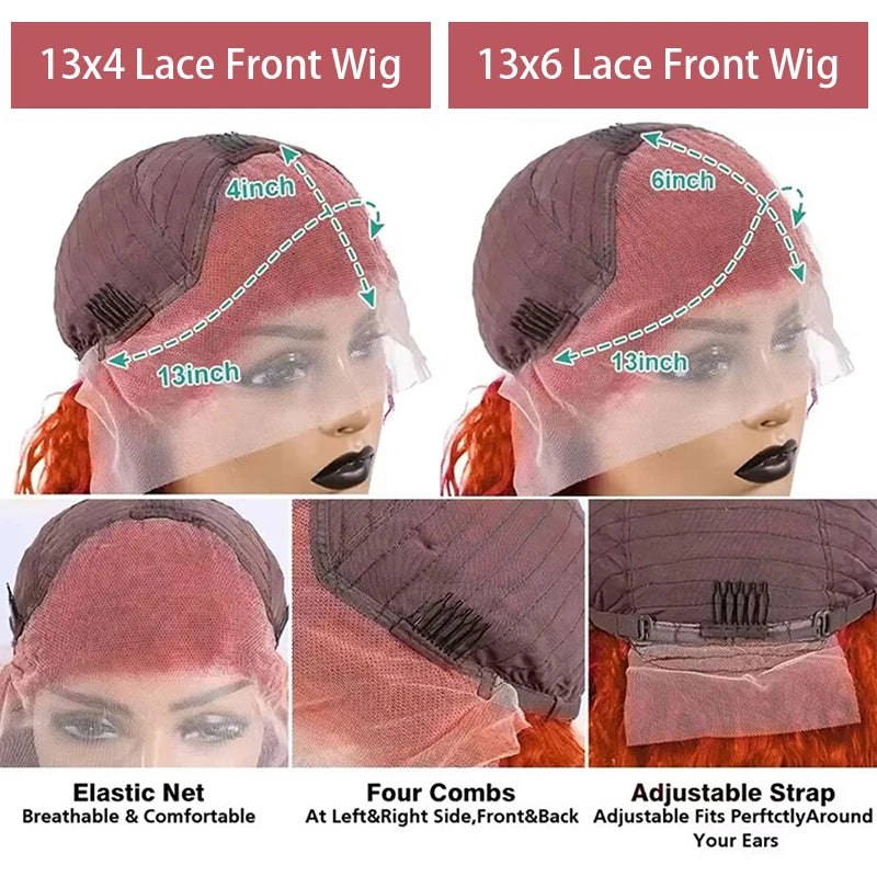 KLAMAN Ginger Water Wave Wig #350 | 13x4 & 13x6 HD Transparent Lace | Brazilian Human Hair