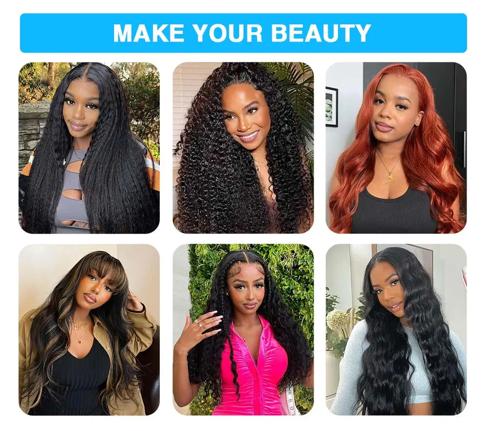 KLAMAN Natural Color Deep Wave Wig | 46" 13x6 HD Transparent Lace | Brazilian Human Hair