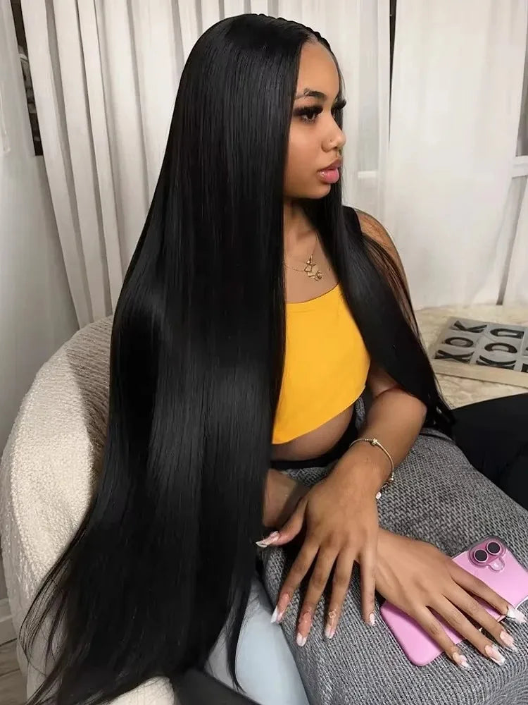 KLAMAN Bone Straight Wig | 40-42" 200% Density 13x6 HD Lace Front | Brazilian Human Hair