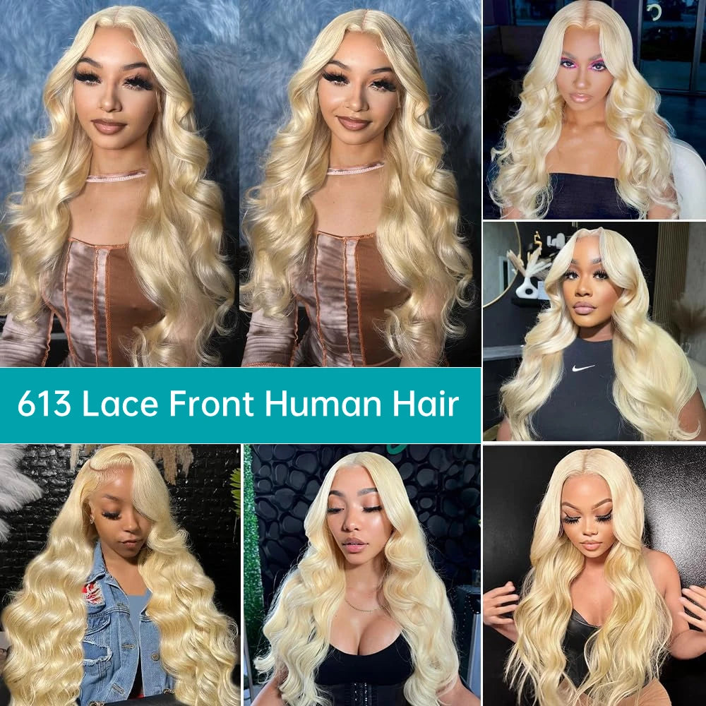 KLAMAN 613 Blonde Body Wave Wig | 13x6 HD Lace Front | 220% Density Brazilian Human Hair with Baby Hair