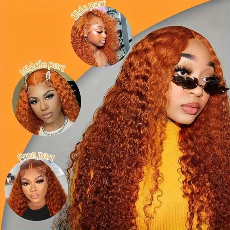 KLAMAN Ginger Water Wave Wig #350 | 13x4 & 13x6 HD Transparent Lace | Brazilian Human Hair