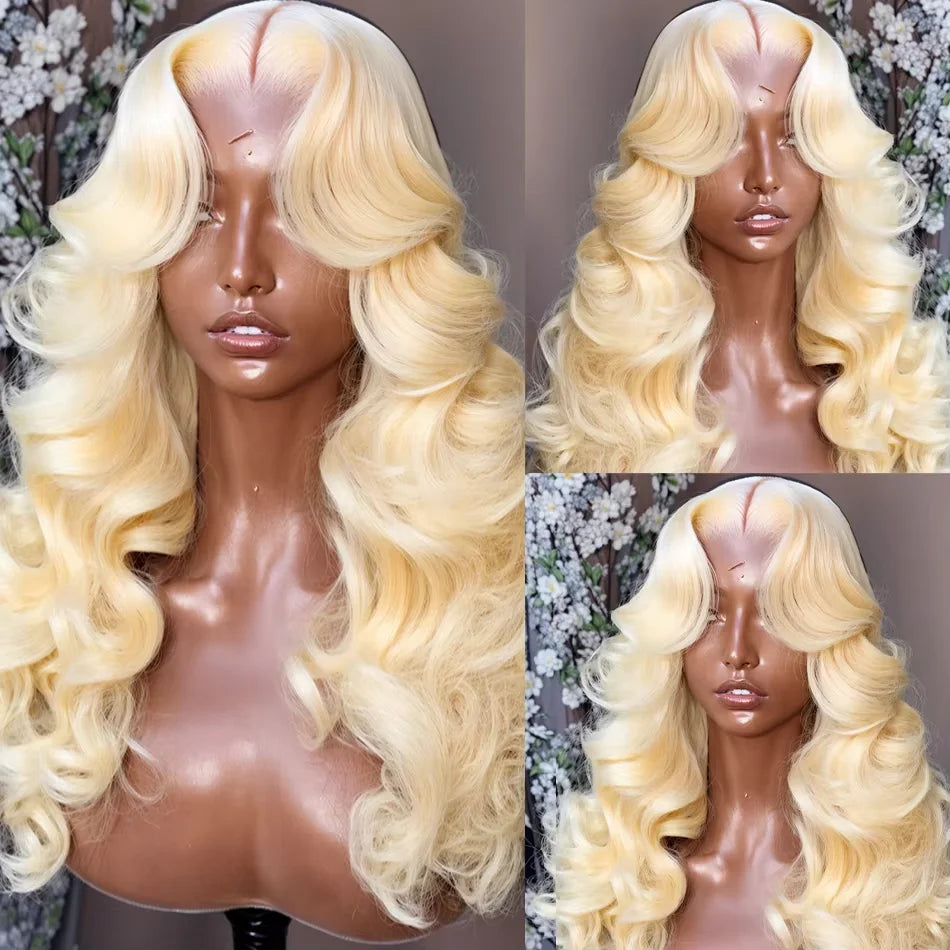 250% 40 Inch 613 Blonde Bone Straight Human Hair Wig Pre Plucked 13x6 Body Wave HD Lace Front Lace Frontal Wig Human Hair Wigs