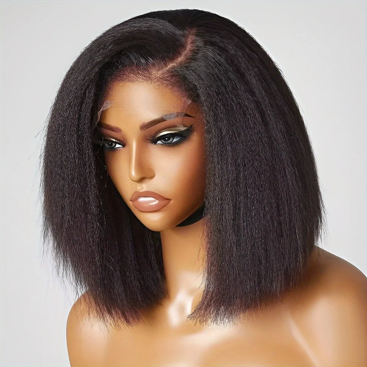 KLAMAN Yaki Straight Wig | 13x4 HD Lace & 5x5 No-Glue | Short Natural Human Hair