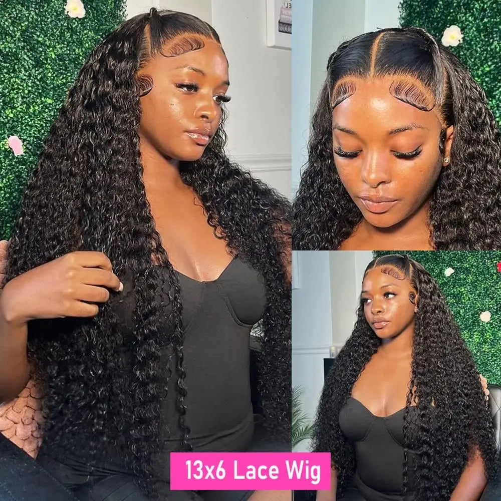250 Density Chocolate Brown Curly Human Hair Wig 13X6 Hd Lace Front Wigs Pre Pluck Brazilian Brown 100% Deep Wave Human Hair wig