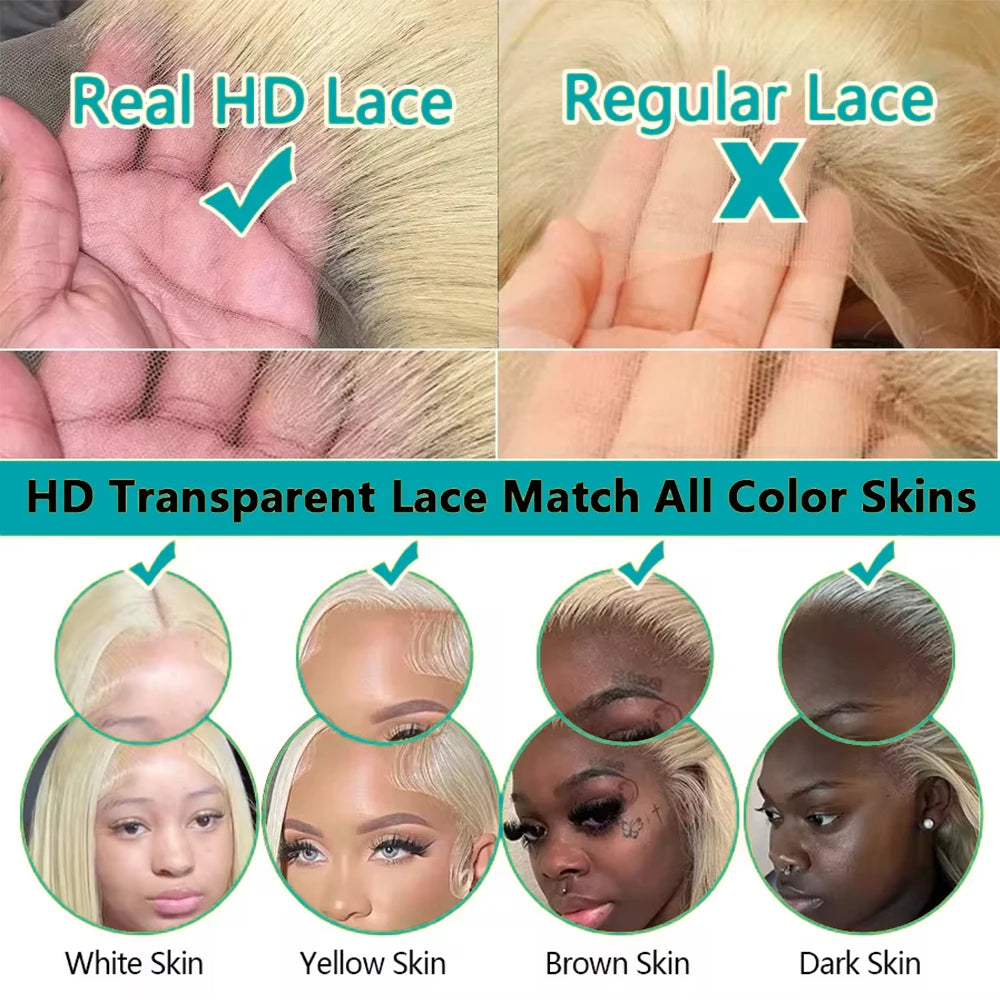 KLAMAN 613 Blonde Body Wave Wig | 13x6 HD Lace Front | 220% Density Brazilian Human Hair with Baby Hair