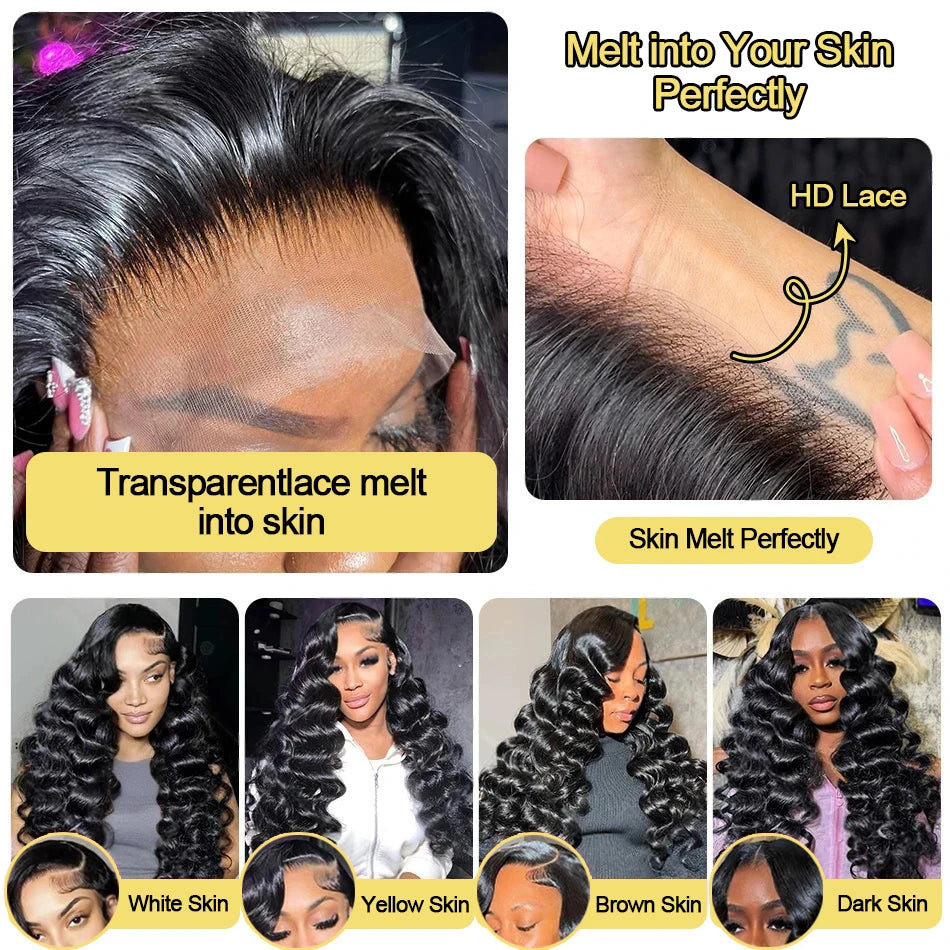 KLAMAN Loose Deep Wave Wig | 13x6 & 360 HD Lace | 220% Density Brazilian Human Hair