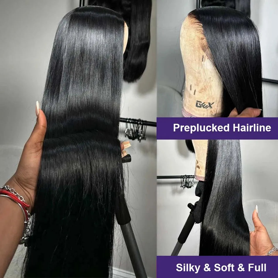 KLAMAN Straight Lace Front Wig | 13x6 & 13x4 HD Lace | Glueless 30-40" Brazilian Human Hair