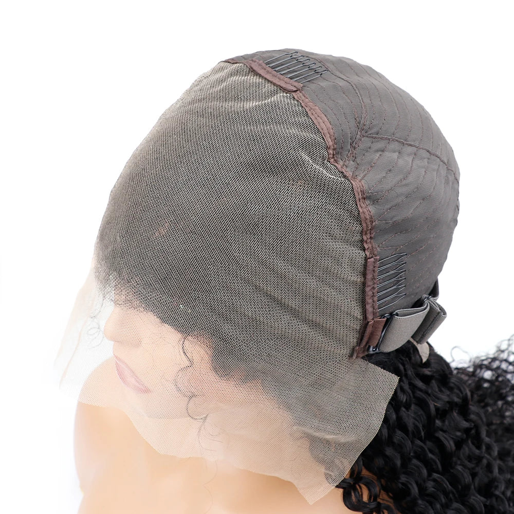 KLAMAN Natural Color Deep Wave Wig | 46" 13x6 HD Transparent Lace | Brazilian Human Hair