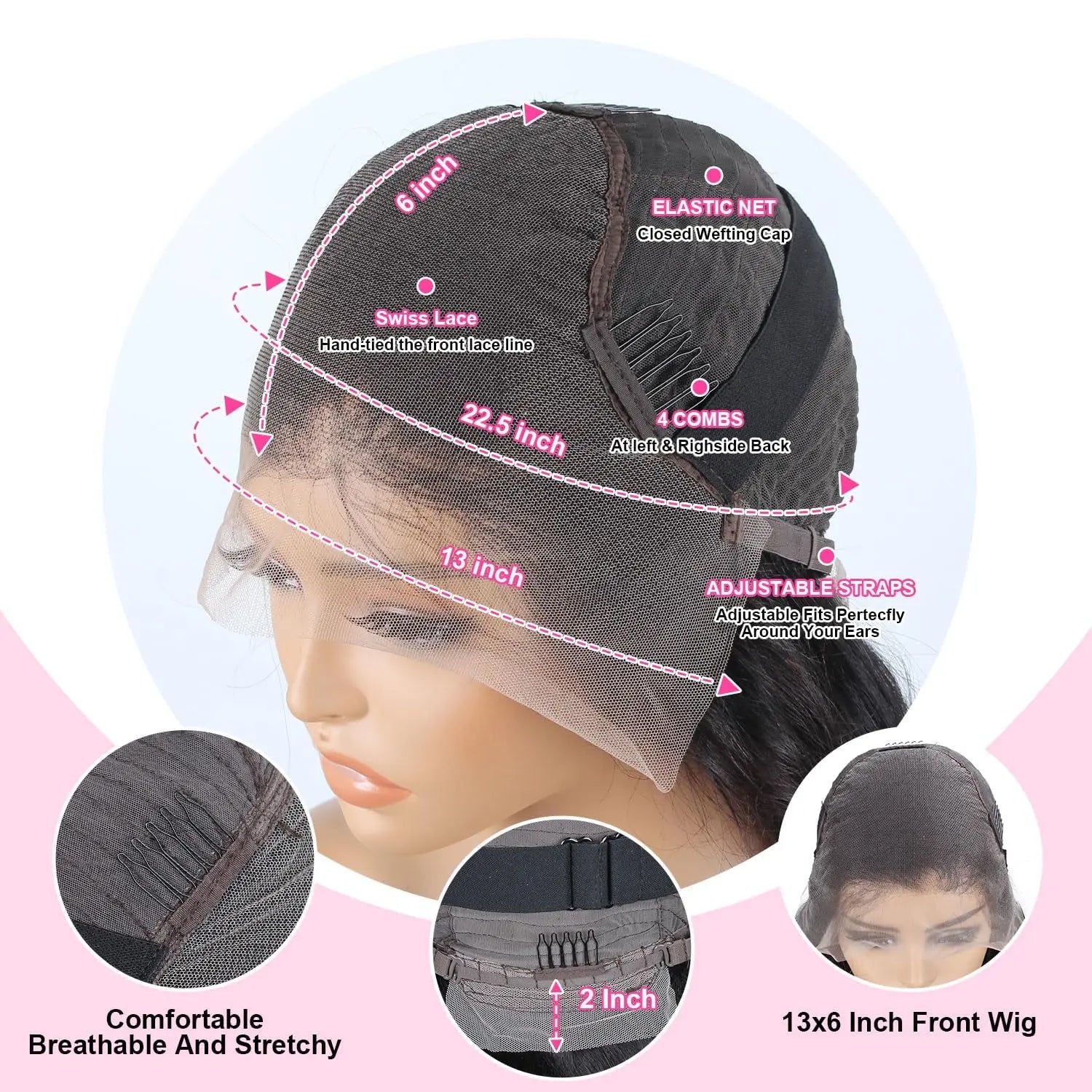 KLAMAN Natural Black Body Wave Wig | 13x4 & 13x6 HD Lace Front | Brazilian Human Hair