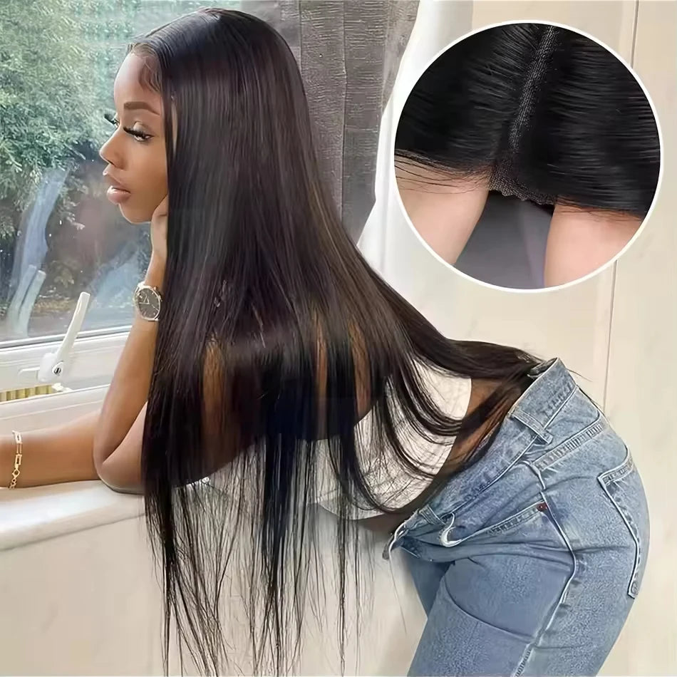KLAMAN Glueless Bone Straight Wig | 30" Pre-Cut 4x4 & 5x5 HD Lace | 100% Human Hair Ready to Wear