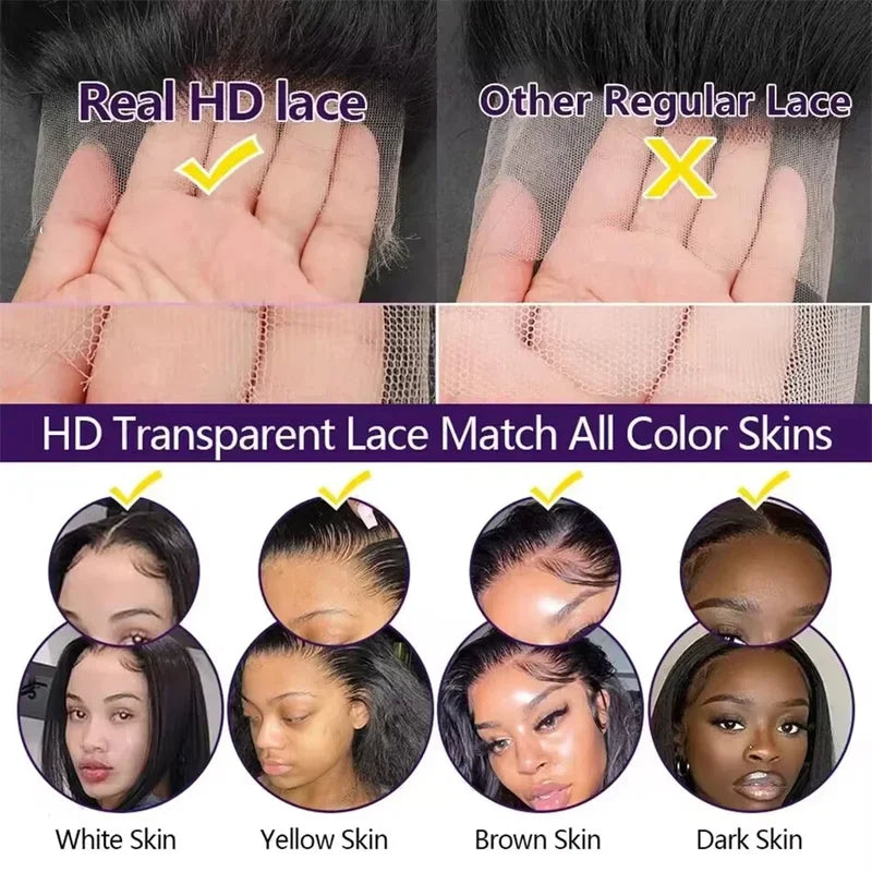 13x6 HD Lace Loose Deep Wave Frontal Wigs 250% Transparent 30 40 Inch 13x4 Deep Water Wave Curly Lace Front Human Hair Wigs