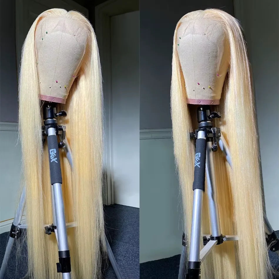 KLAMAN 613 Blonde Straight Wig | 40" 250% Density 13x6 HD Lace Front | Brazilian Human Hair
