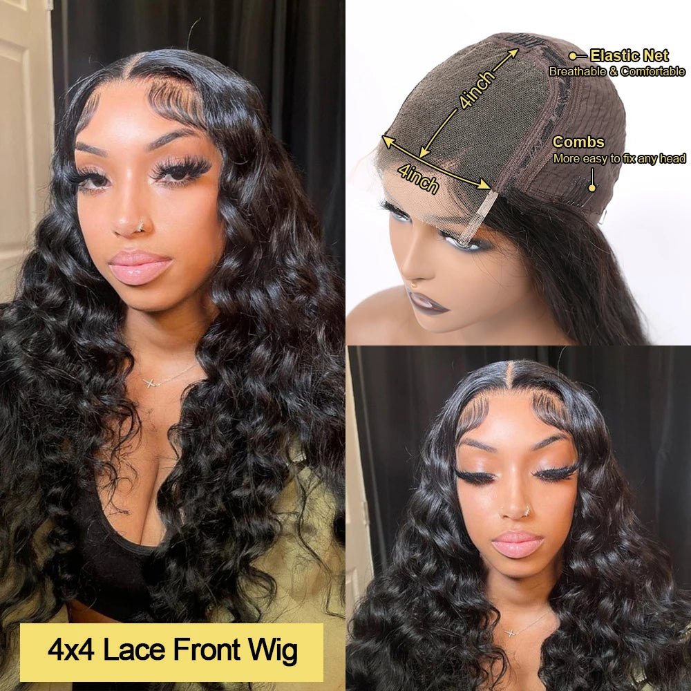 KLAMAN Loose Deep Wave Wig | 13x6 & 360 HD Lace | 220% Density Brazilian Human Hair