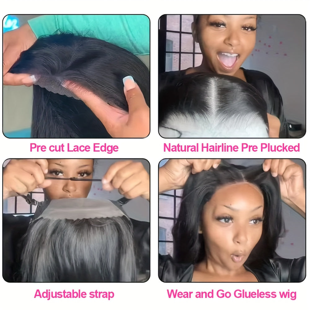 KLAMAN Bone Straight Wig | 40" 220% Density 13x4 Transparent Lace Front | Brazilian Human Hair